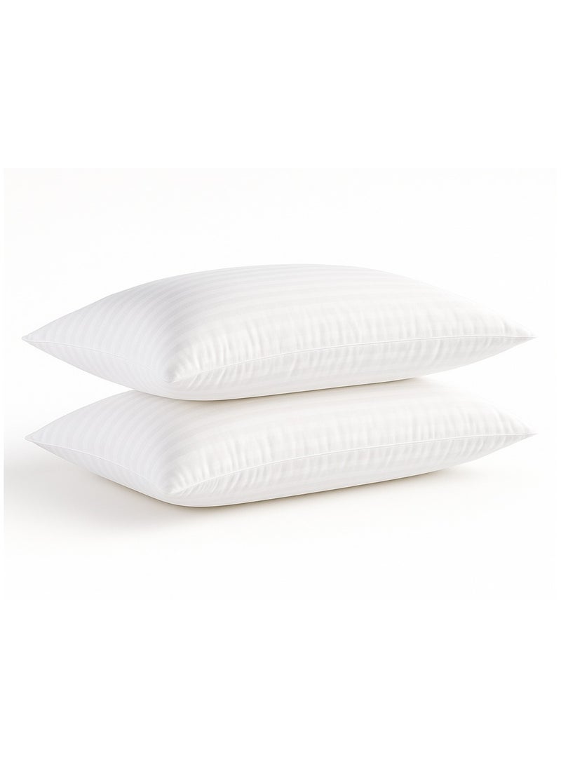 MAXQON 1-Piece Bed Pillow Striped White Hotel Standard Soft Microfiber Anti Allergic&Anti-bacterial,  Size(50x70CM)  - Image 4