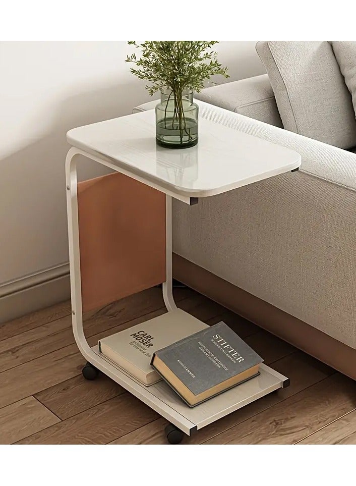 DubaiGallery Side Table Small Bedside Table Mini Skinny Bedside Table End Table, Space Saving Height 27.6 inches (70 cm) C-Shaped Coffee Table, Side Sofa Snack Table for Sofa Reclining Furniture - Image 1