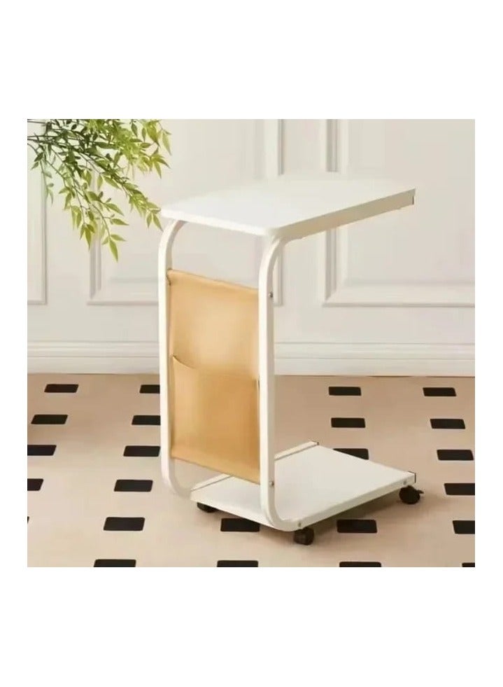 DubaiGallery Side Table Small Bedside Table Mini Skinny Bedside Table End Table, Space Saving Height 27.6 inches (70 cm) C-Shaped Coffee Table, Side Sofa Snack Table for Sofa Reclining Furniture - Image 2