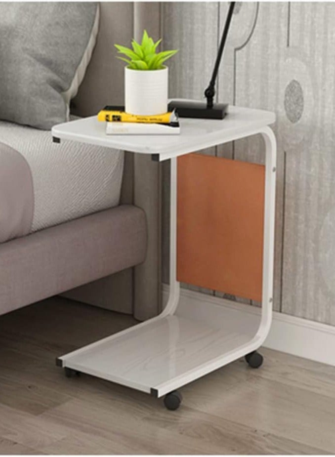 DubaiGallery Side Table Small Bedside Table Mini Skinny Bedside Table End Table, Space Saving Height 27.6 inches (70 cm) C-Shaped Coffee Table, Side Sofa Snack Table for Sofa Reclining Furniture - Image 3
