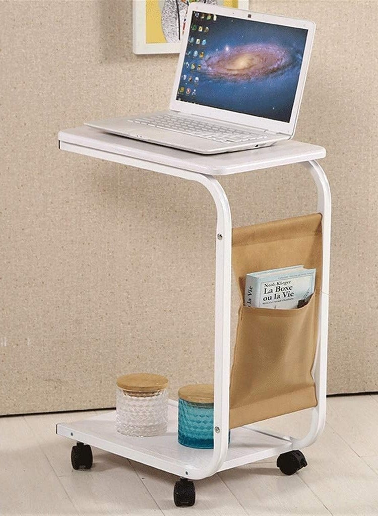 DubaiGallery Side Table Small Bedside Table Mini Skinny Bedside Table End Table, Space Saving Height 27.6 inches (70 cm) C-Shaped Coffee Table, Side Sofa Snack Table for Sofa Reclining Furniture - Image 4
