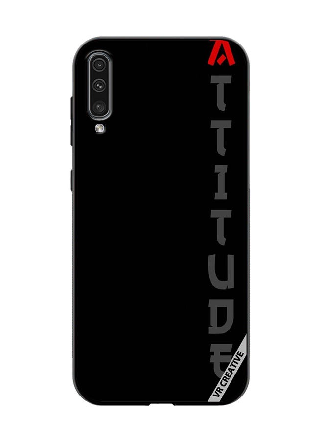 VR CREATIVE غطاء حماية لهاتف سامسونج جالاكسي A70/A70s باللون الأسود مع تصميم نصي متعدد الألوان - Image 1