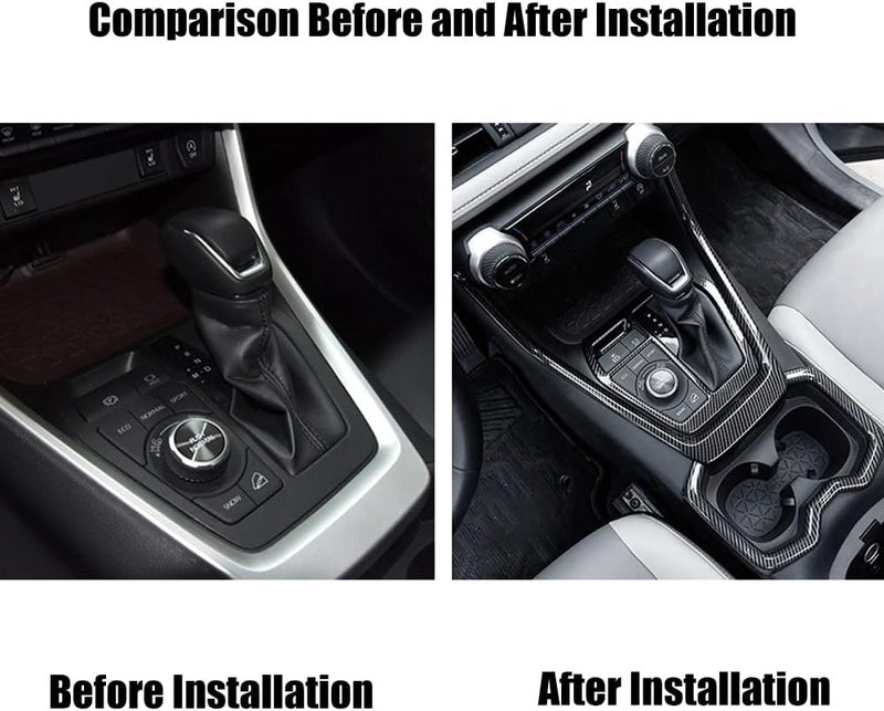 YOFAMO لوحة تزيين صندوق نقل الحركة من ألياف الكربون ABS من YOFAMO لتويوتا RAV4 2019-2022 - Image 4