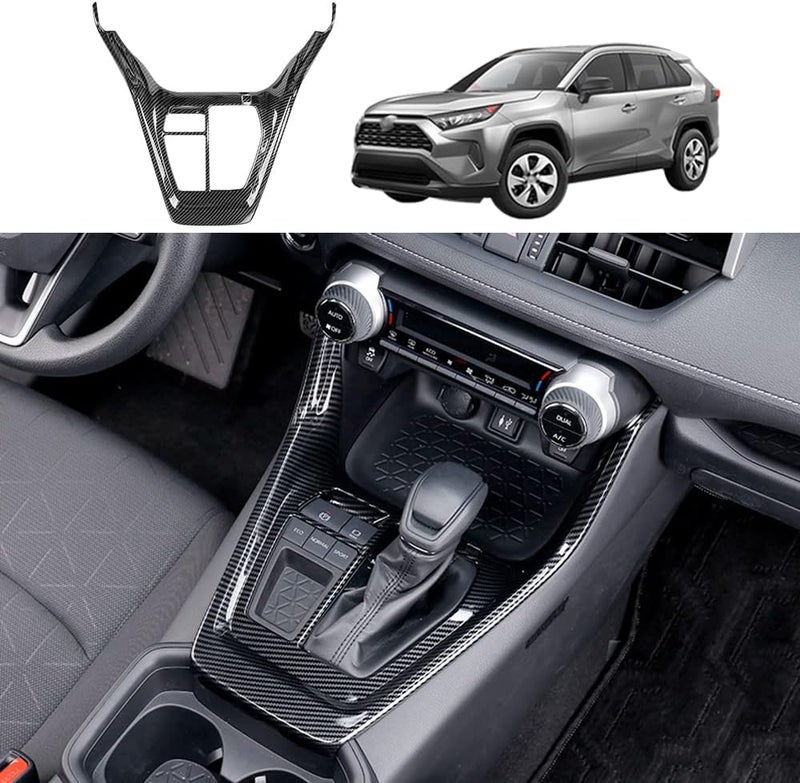 YOFAMO لوحة تزيين صندوق نقل الحركة من ألياف الكربون ABS من YOFAMO لتويوتا RAV4 2019-2022 - Image 1