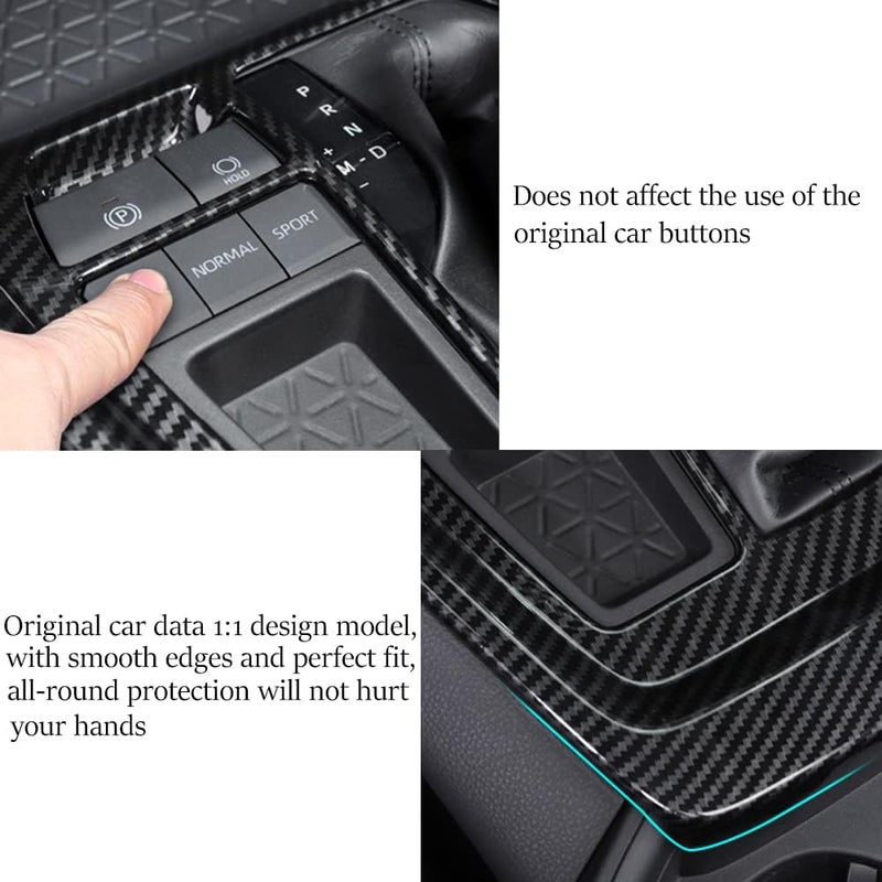 YOFAMO لوحة تزيين صندوق نقل الحركة من ألياف الكربون ABS من YOFAMO لتويوتا RAV4 2019-2022 - Image 5