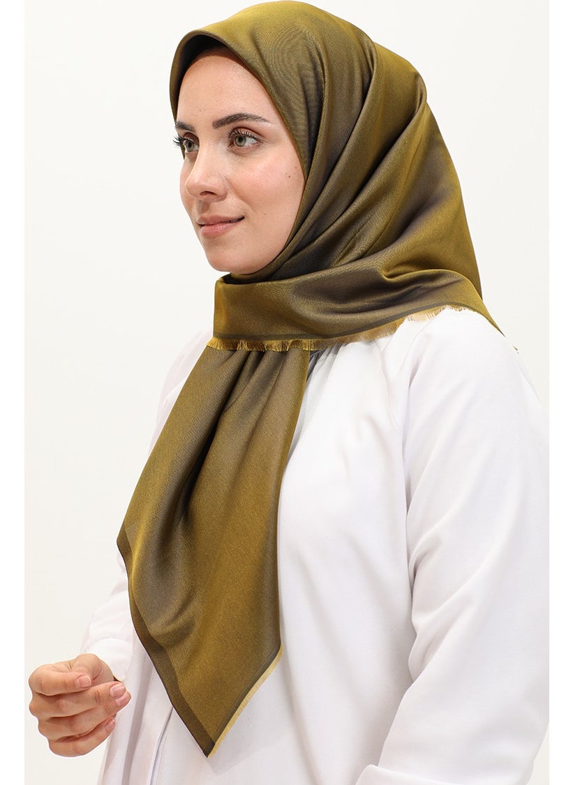 Sefa Merve Plain Scarf 1266-46 Oil Green  - Image 2