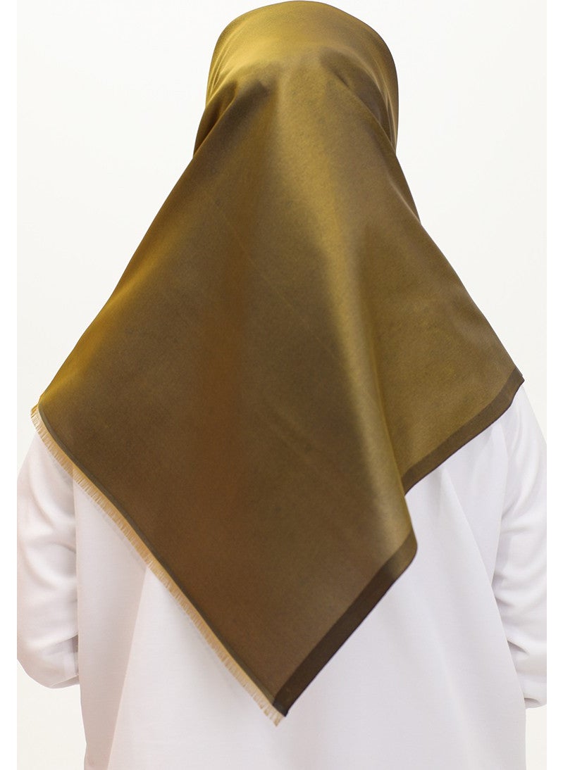 Sefa Merve Plain Scarf 1266-46 Oil Green  - Image 3