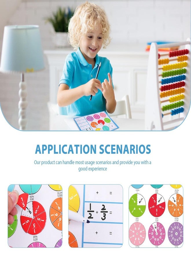 Jubobu Magnetic Fraction Book Learning Toys,Educational Games,Puzzle for Early Enlightenment Score Learning,Fraction Tiles & Fraction Circles,Fractions Manipulatives Learning Games - Image 3