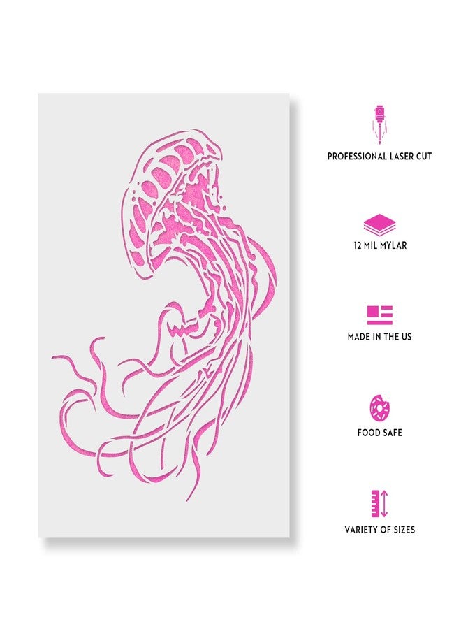 Stencil Revolution قالب استنسل قنديل البحر للجدران والأعمال اليدوية - استنسلات قابلة لإعادة الاستخدام للرسم بأحجام صغيرة وكبيرة - Image 2