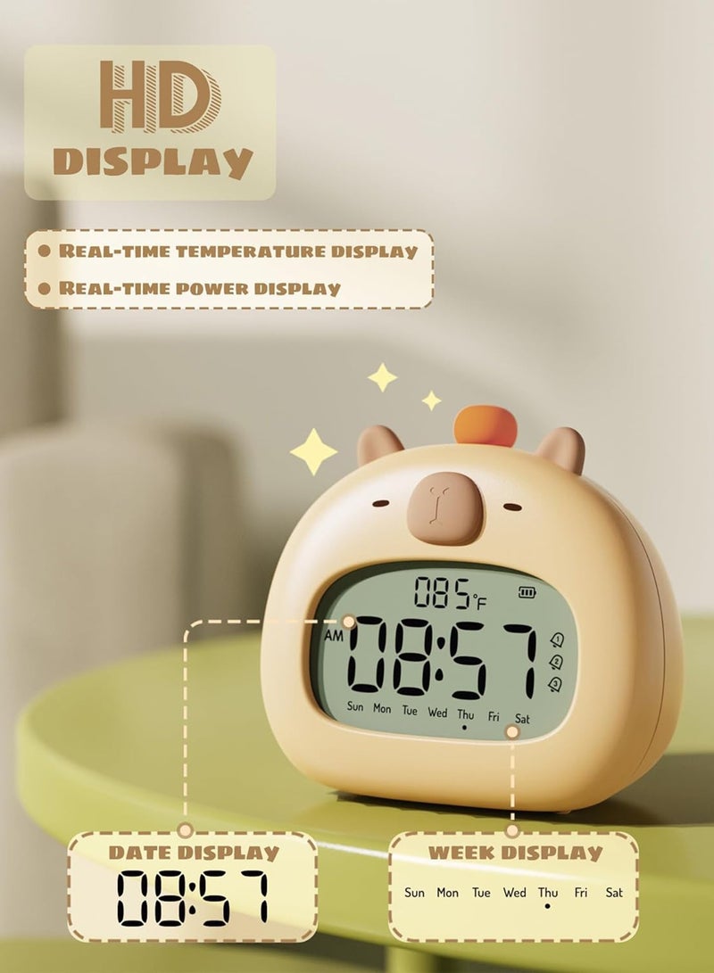 Capybara Alarm Clock for Kids, Ready to Rise Children's Sleep Trainer, Capybara Clock Dimming Night Light, OK to Wake Alarm Clock for Toddlers Boys Girls - Image 4