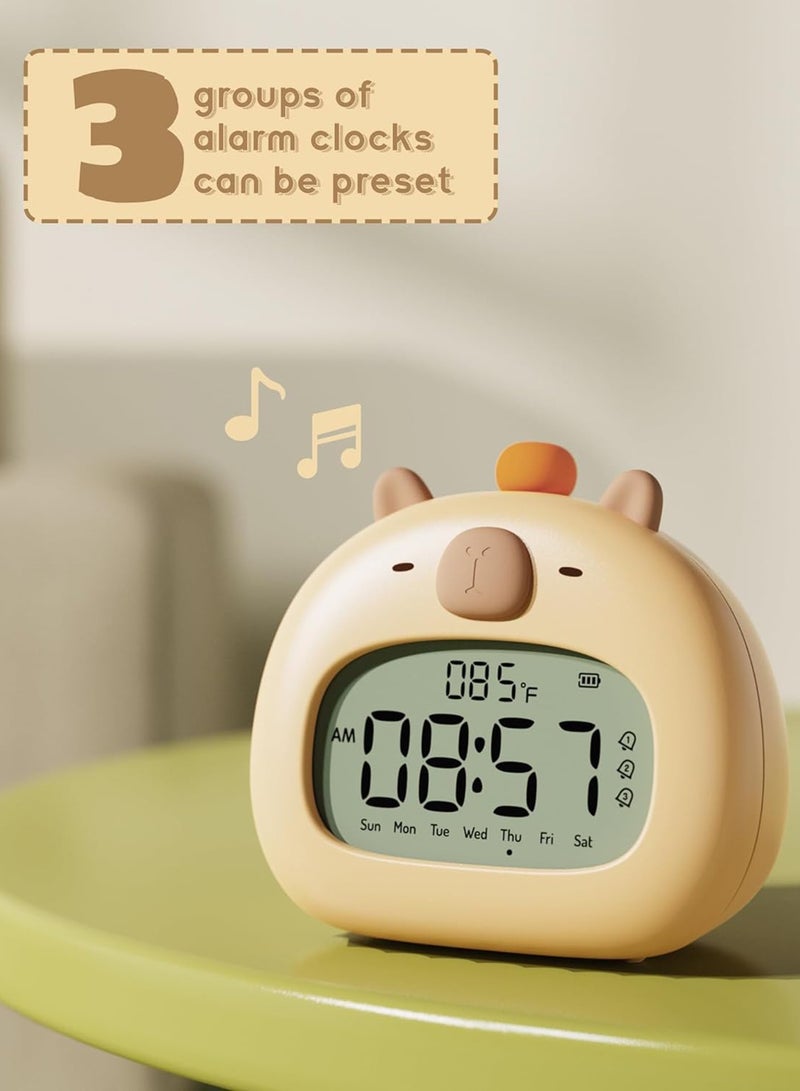 Capybara Alarm Clock for Kids, Ready to Rise Children's Sleep Trainer, Capybara Clock Dimming Night Light, OK to Wake Alarm Clock for Toddlers Boys Girls - Image 5