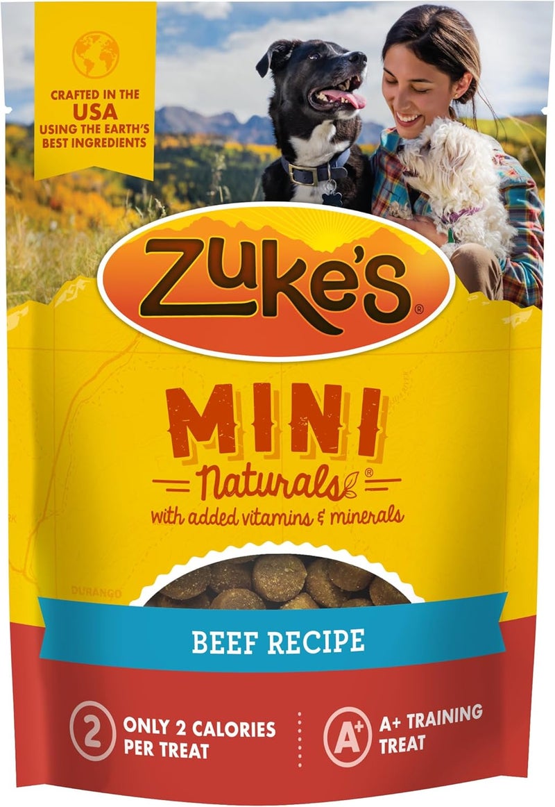 Zuke's Zuke’s Mini Naturals Soft And Chewy Dog Treats For Training Pouch, Natural Treat Bites With Beef Recipe - 6 oz. Bag - Image 1