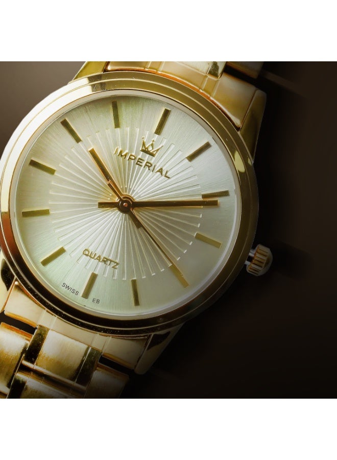 IMPERIAL Men's Rose Gold Stainless Steel Watch, Rose Gold Dial, Y121 Movement, Butterfly Clasp, 3ATM Watch for Men | IMP.GD6638L4445 - Image 4