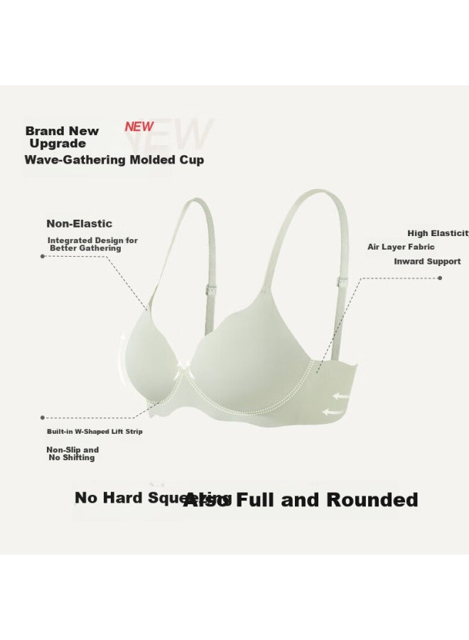 Ubras Push-up Bra Side Support Seamless Wireless Women's Lingerie Orchid C80 - Image 1