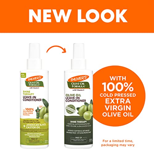 PALMER'S بالميرز زيت الزيتون تركيبة بخاخ بلسم الشعر، علاج اللمعان، فك التشابك على الفور، تليين وتنعيم الشعر المجعد والمجعد، 8.5 أونصة - Image 3