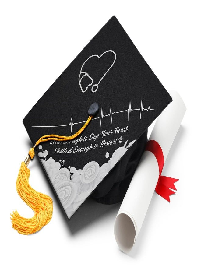 ADVANSYNC Cute Enough To Stop Your Heart, Skilled Enough To Restart It Graduation Cap Topper - Image 1