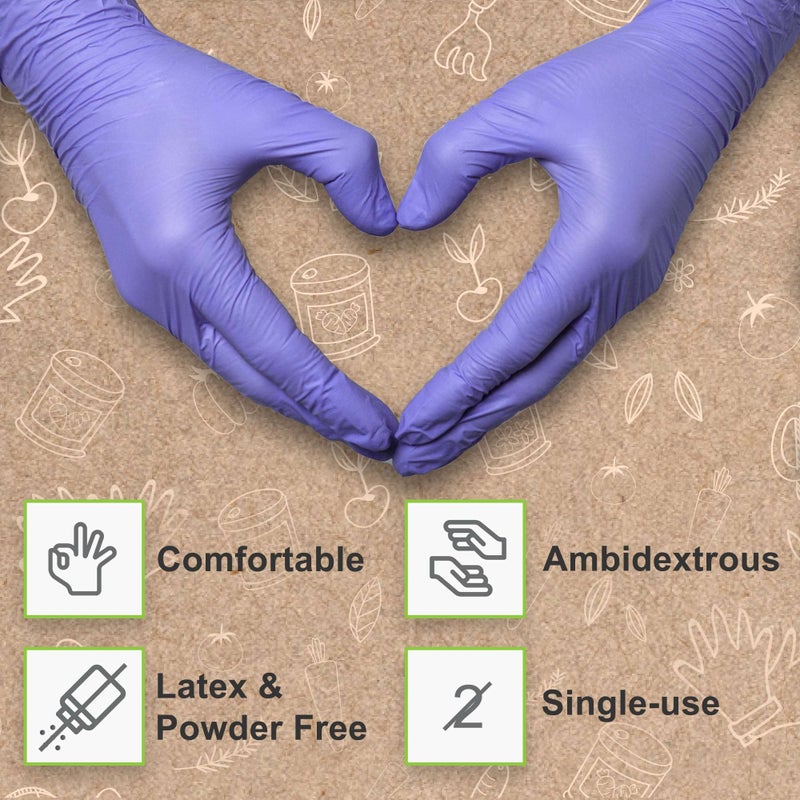 FifthPulse Biodegradable Disposable Medical Gloves Large - 150 Count - Violet Blue Nitrile Gloves - Medical Exam Powder and Latex Free Gloves - Surgical and Dental Grade with Textured Fingertips - Image 5