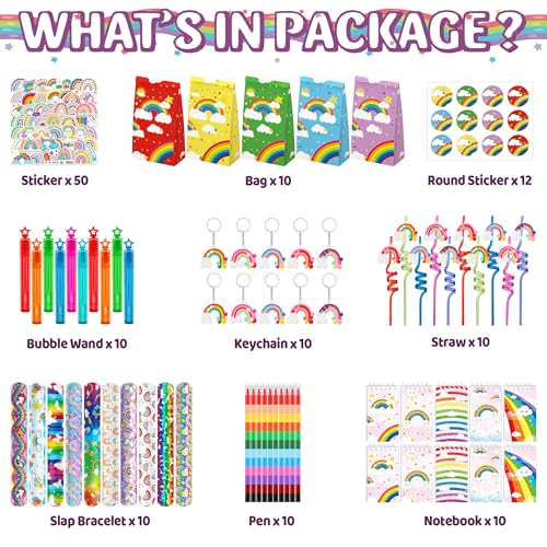 DMIGHT rainbow party favors 120 pcs rainbow party supplies Rainbow Gift for Kids Birthday Party Decorations Baby Shower Goodie Bag Filles Supplies - Image 5