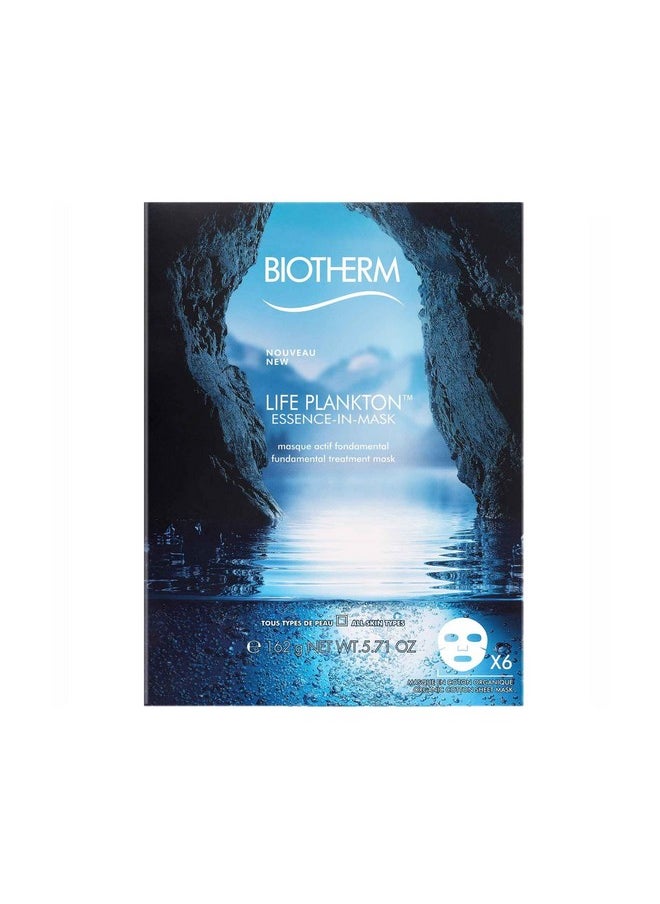 BIOTHERM Biotherm Life Plankton Essence-In-Mask, Regenerating Facial Sheet Mask with Biotech Plankton for Healthy, Hydrated, and Glowing Skin, Professional Facial-Treatment Like Result, (Box of 6)  - Image 2