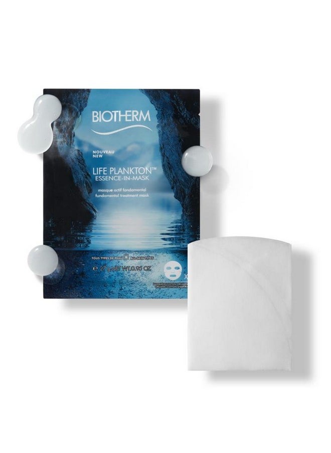 BIOTHERM Biotherm Life Plankton Essence-In-Mask, Regenerating Facial Sheet Mask with Biotech Plankton for Healthy, Hydrated, and Glowing Skin, Professional Facial-Treatment Like Result, (Box of 6)  - Image 1