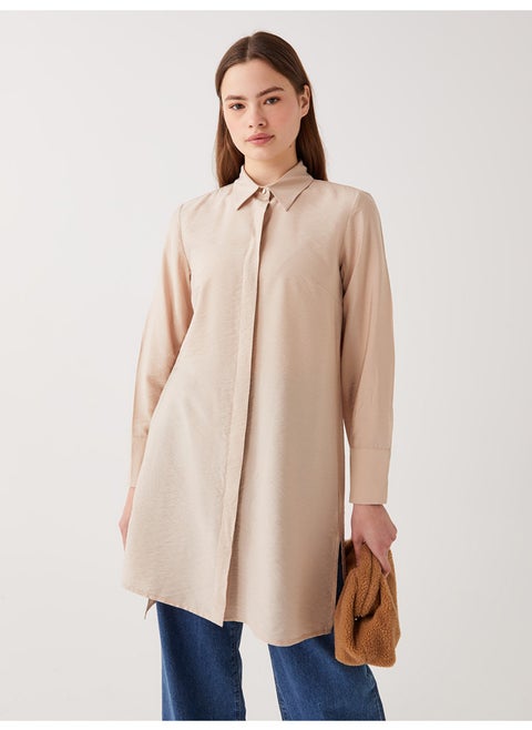 Shirt Collar Straight Long Sleeve Women's Tunic