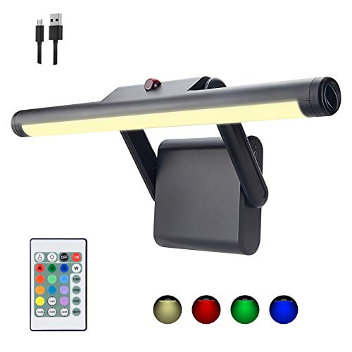 LUXSWAY Rechargeable Picture Light,Wireless Painting Lights,12 Colors Changing Artwork Lights with Rotate Head,10000mAh Display Art Lighting for Dart Board Poster Gallery - Image 1