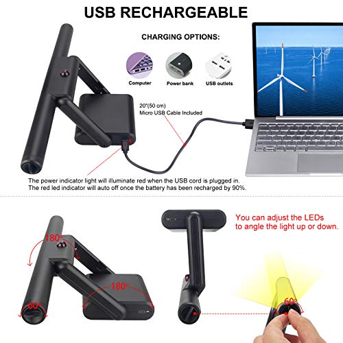 LUXSWAY Rechargeable Picture Light,Wireless Painting Lights,12 Colors Changing Artwork Lights with Rotate Head,10000mAh Display Art Lighting for Dart Board Poster Gallery - Image 5