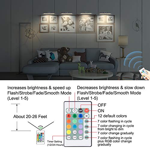 LUXSWAY Rechargeable Picture Light,Wireless Painting Lights,12 Colors Changing Artwork Lights with Rotate Head,10000mAh Display Art Lighting for Dart Board Poster Gallery - Image 3