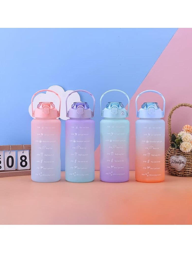PAMEER Water Bottle,  64oz/2L Motivational Water Bottle with Straw and 2D+3D Stickers, Time Marker Sports Drinking Water Bottle, Leak-Proof BPA Free, Perfect for Office, Fitness, Gym & Outdoor Sports - Image 4