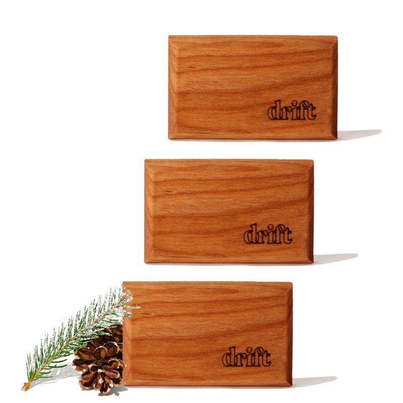 Drift Car Air Freshener - The Original Wood Air Freshener - Car Odor Eliminator - Long Lasting Scent - Metal Clip - Essential Oils - Clean Ingredients - Pine Scent 3 Pack Refill - NO CLIP INCLUDED - Image 1