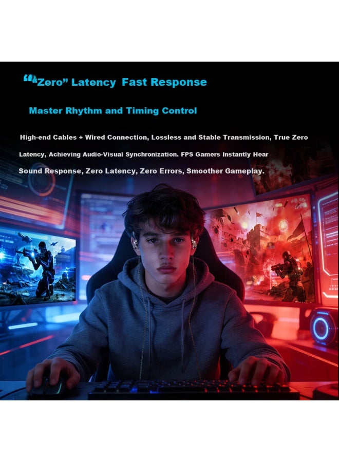 Newmine Latest In-ear Wired Gaming Earphones Delta Operation Computer Fps With Mic Hifi Audiophile Sound Positioning Chicken Dinner Esports Detachable Cable - Image 3