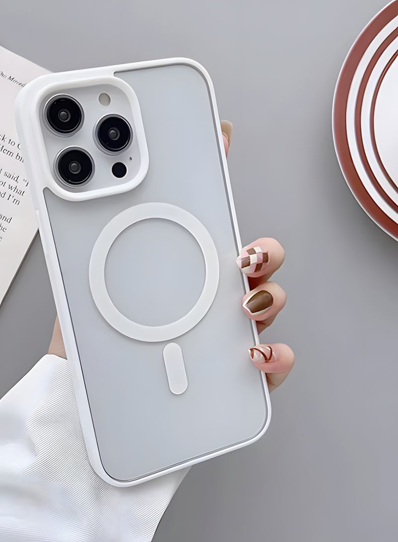 Magsafe Case for iPhone 13 Pro Max Magsafe Clear Cover Magnetic Wireless Charging Support, Shockproof Protection, Scratch-Resistant for iPhone 13 Pro Max - White - Image 1