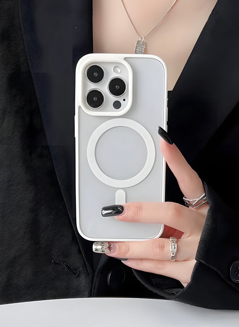 Magsafe Case for iPhone 13 Pro Max Magsafe Clear Cover Magnetic Wireless Charging Support, Shockproof Protection, Scratch-Resistant for iPhone 13 Pro Max - White - Image 5