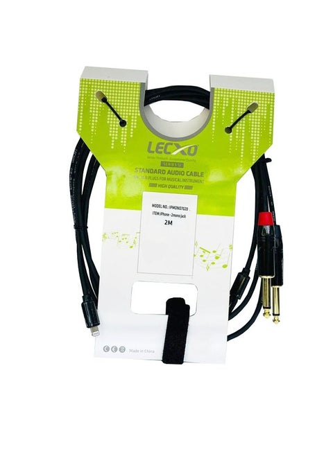 2 Mono Jack to iPhone Lightning Audio Cable