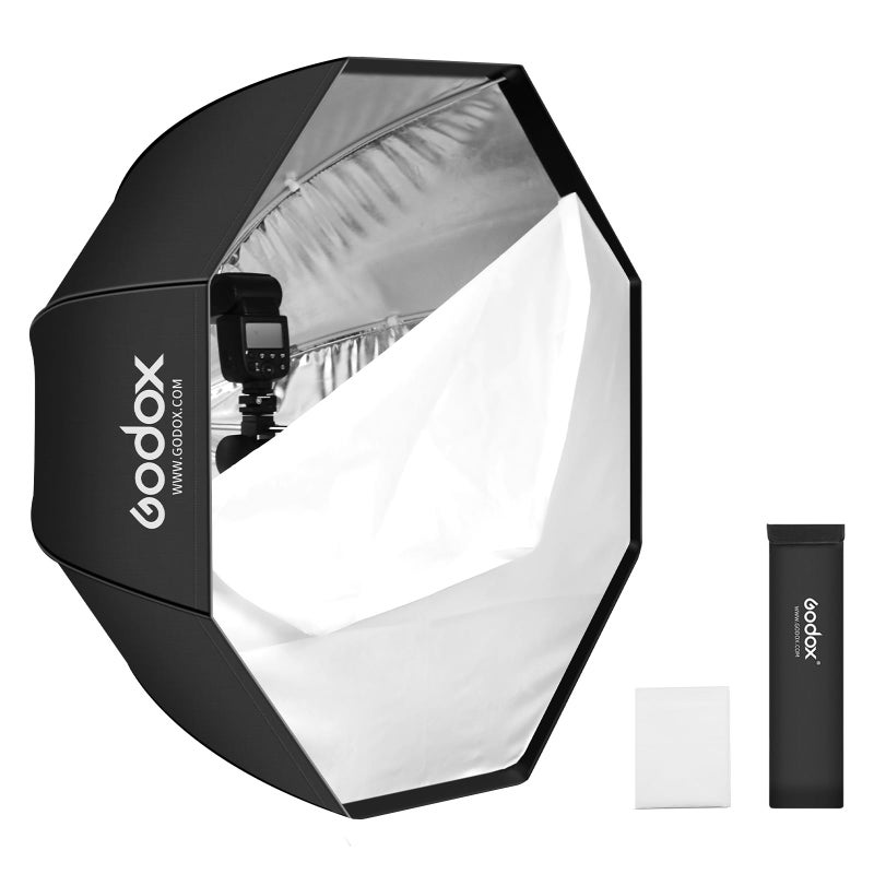 Godox 31.5" / 80cm Octagon Reflective Umbrella Soft Box Silver with Carrying Bag Portable Octagon Flash Umbrella Softbox Reflector Octabox for Studio Photography Flash Speed Light - Image 1