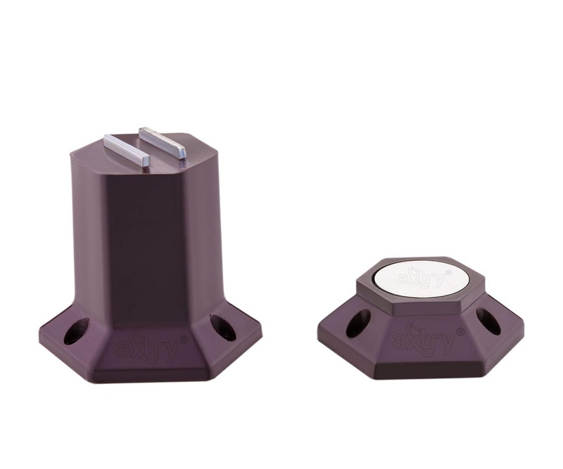 Axtry Axtry Pack of 2 Door CatcherDoor MagnetDoor Magnet CatcherDoor Catcher HolderDoor CatchMagnetic Door StopperDoor Magnetic CatcherDoor Stopper for Home Brown 3 Inch  - Image 2