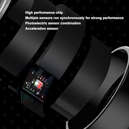 Ashata Smart Ring Health Tracker, Health Ring to Monitor Fitness Pedometer Sleep Data, Remotely Take Photo, IP68 Smart Health Ring for Men Women, Black (8) - Image 2