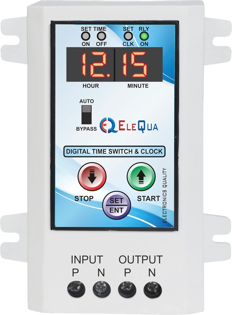 ELEQUA 15Amp1HP Digital Timer Switch and Clock for Street Light Glow Sign Board Etc Auto ON and Off10Programm Day  - Image 1