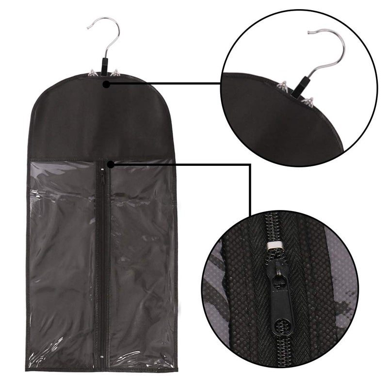 Messen 2 Pack Hair Extension Storage Bag Hair Extension Hanger Strong Holder Dust-Proof Portable Suit with Transparent Zip Up Closure- Lightweight, Waterproof and Portable (Black) - Image 3