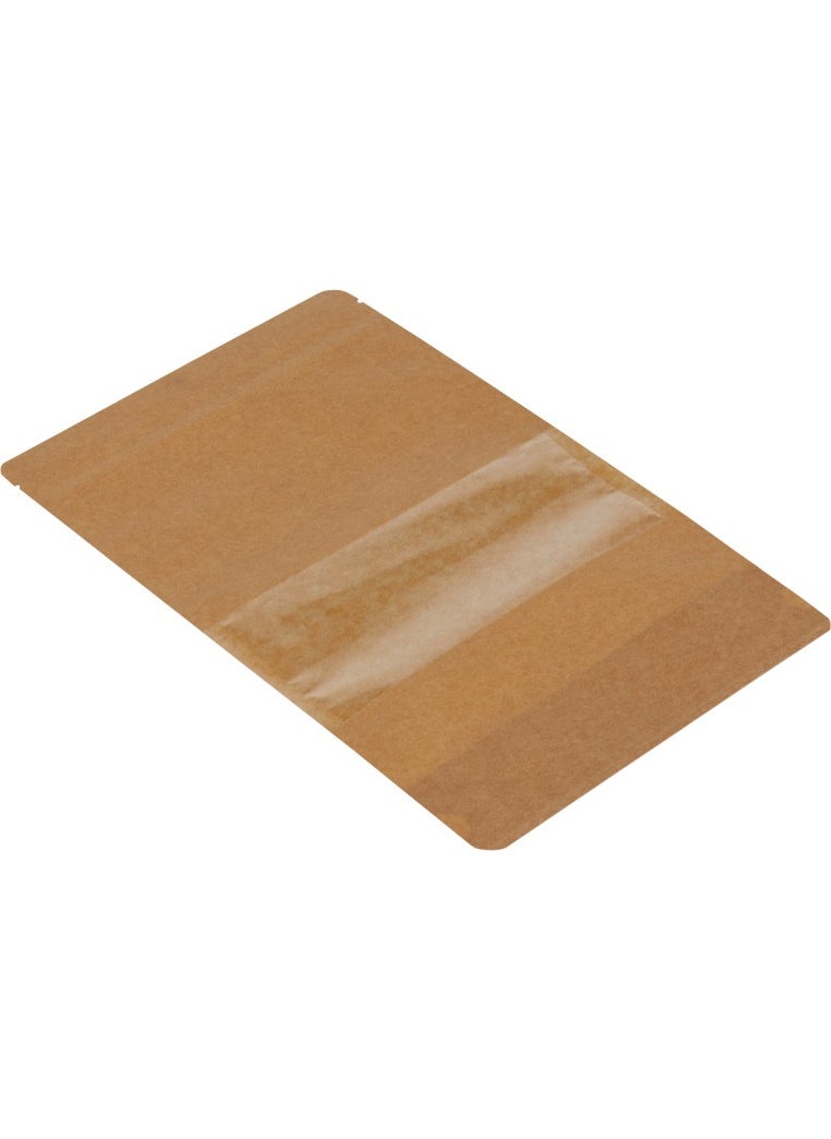 Packanya 18x29x4,5 Cm-500 Pieces Kraft Doypack with Narrow Window  - Image 1