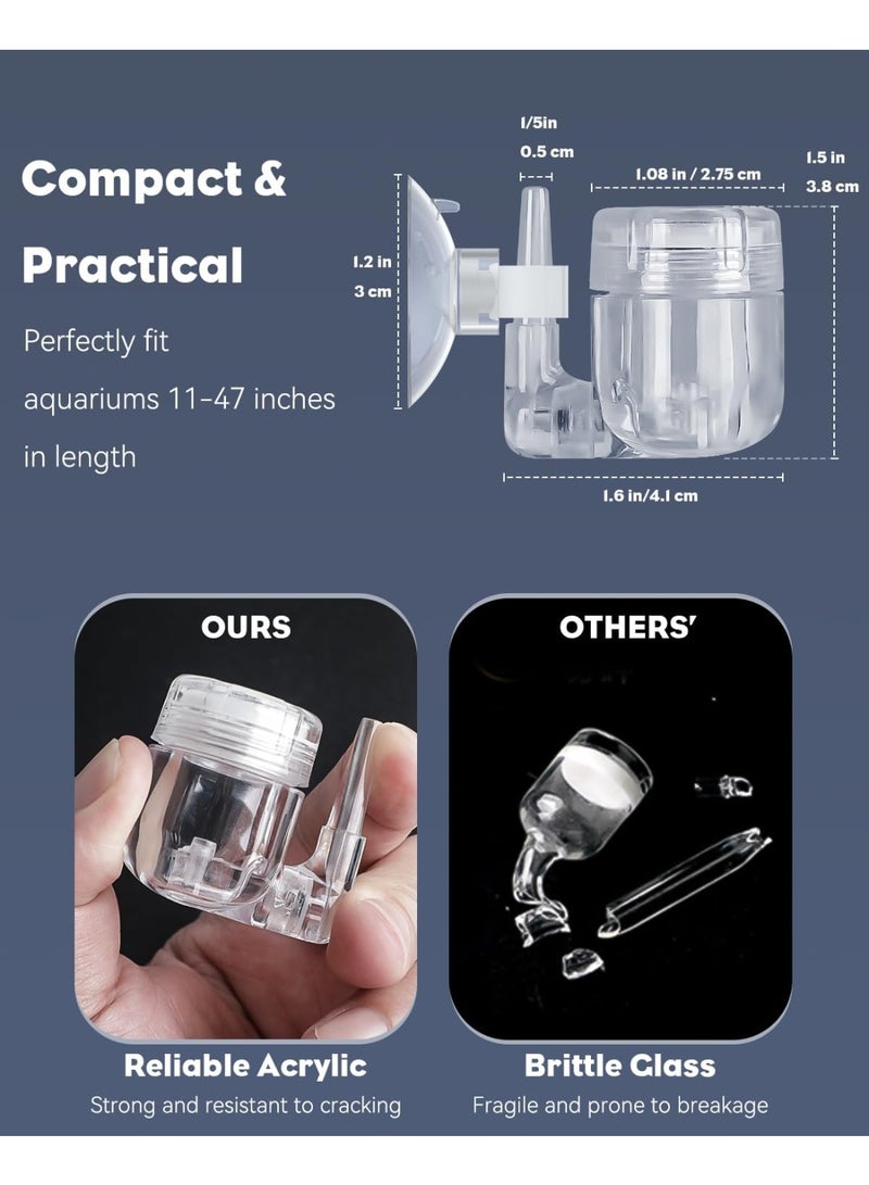 سونسر موزع ثاني أكسيد الكربون لنباتات أحواض السمك، موزع ثاني أكسيد الكربون من الأكريليك الشفاف موزع ثاني أكسيد الكربون لأحواض السمك مع عداد فقاعات من السيراميك وكوب شفط - Image 2