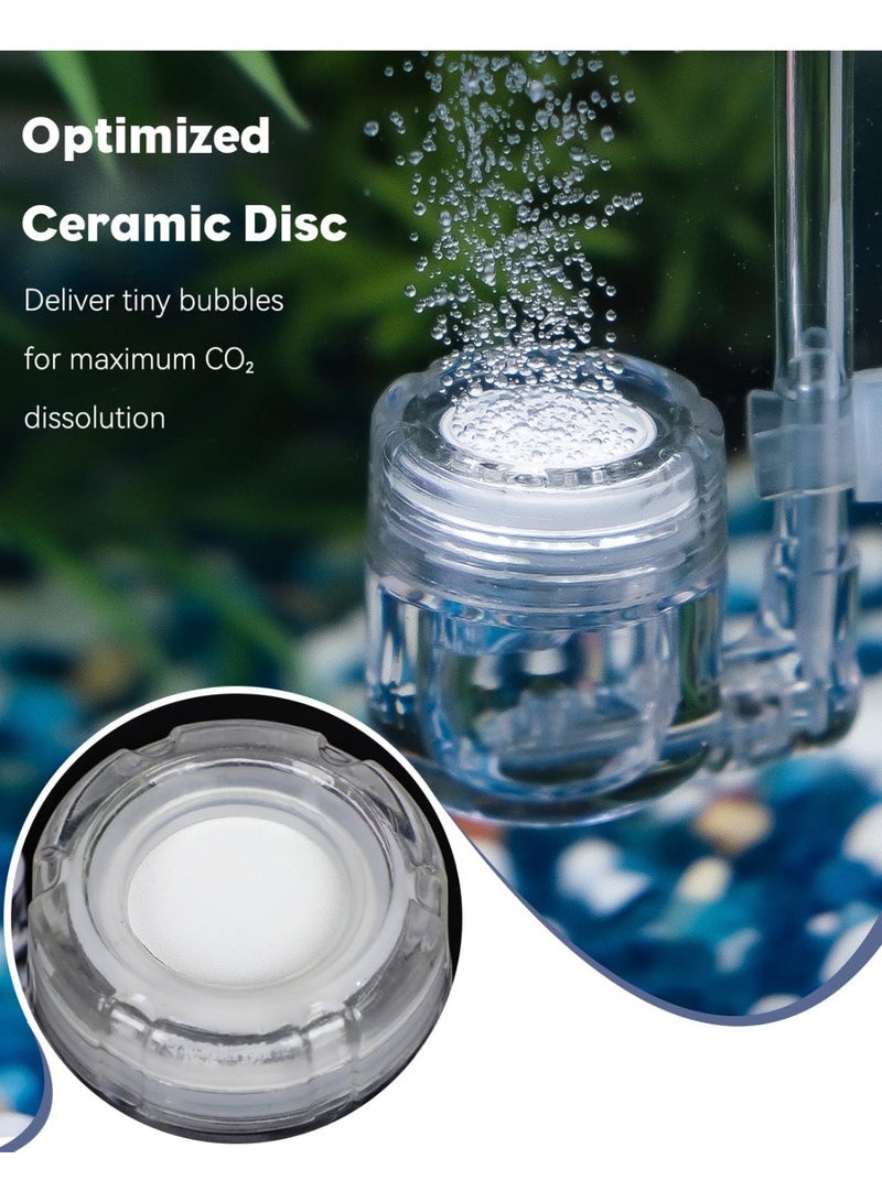 سونسر موزع ثاني أكسيد الكربون لنباتات أحواض السمك، موزع ثاني أكسيد الكربون من الأكريليك الشفاف موزع ثاني أكسيد الكربون لأحواض السمك مع عداد فقاعات من السيراميك وكوب شفط - Image 5