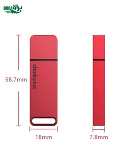BURAQ Lenovo Thinkplus TU100 USB3.1 High Speed Flash Drive Mini USB Memory Disk With Metal Plug And Cap, Capacity: 128G(Red)  - Image 2