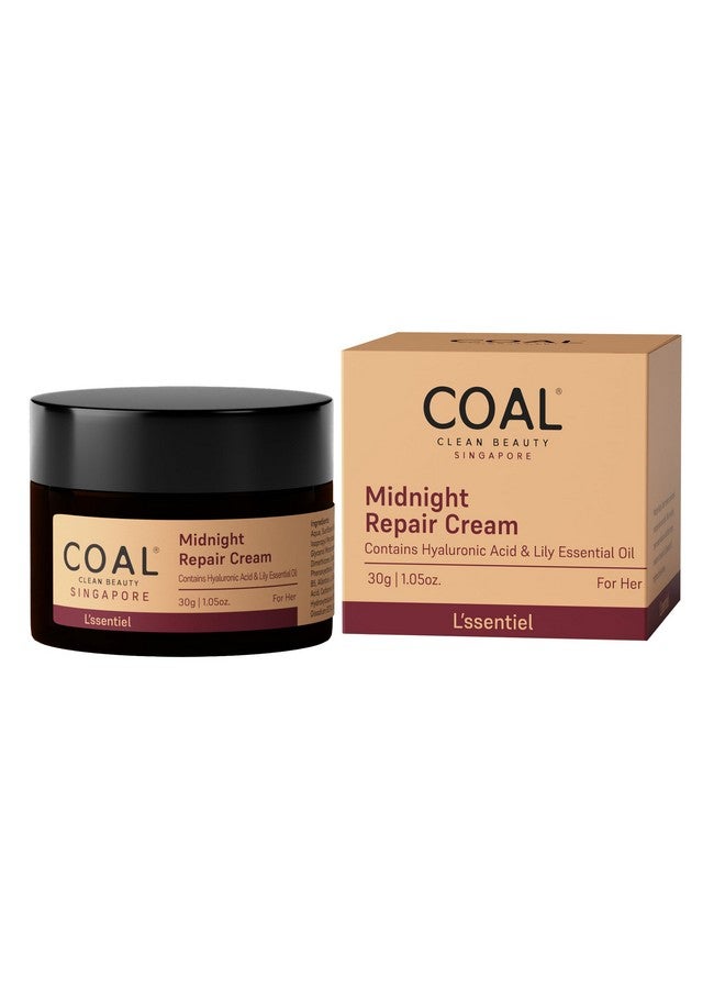 COAL CLEAN BEAUTY Midnight Repair Cream With Hyaluronic Acid & Lily Oil | Repairs & Renews Skin | Women | All Skin Types | 30G - Image 2