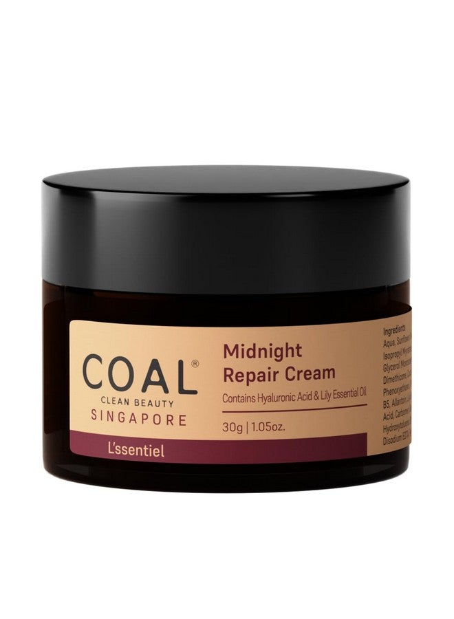 COAL CLEAN BEAUTY Midnight Repair Cream With Hyaluronic Acid & Lily Oil | Repairs & Renews Skin | Women | All Skin Types | 30G - Image 1