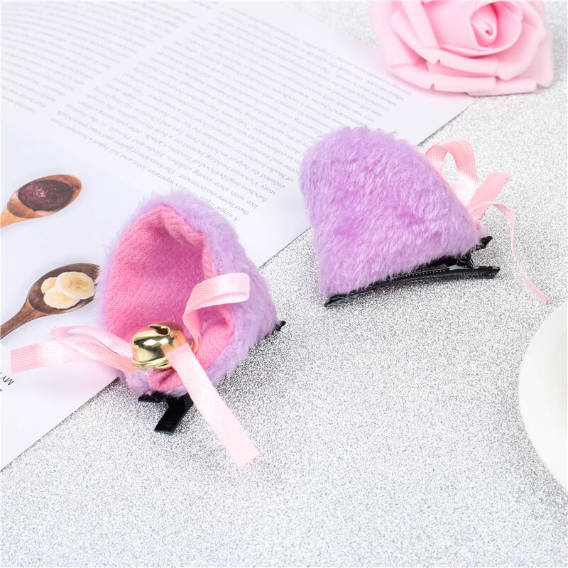 Generic Anime Cat Ear Headband Cosplay Paw Gloves Cute TailA pair of purple hairpins A pair of purple hairpins