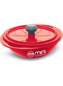 Hawkins Aluminium 0.75 Liter Mini Casserole with Lid, Round Series Die-Cast Pan for Cooking, Reheating, Serving and Storing, Red