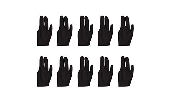 Billiards Pool and Snooker Glove (Black) - 10 Pcs