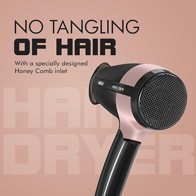 Havells 1200W Foldable Hair Dryer; 3 Heat Settings With Cool Shot (Hot/Cool/Warm),Heat Balance Technology|Cool Black|Your Perfect Blow Dry Companion For Effortless Hair Styling|Hd3161-1200 Watts - Image 3