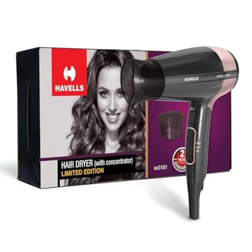 Havells 1200W Foldable Hair Dryer; 3 Heat Settings With Cool Shot (Hot/Cool/Warm),Heat Balance Technology|Cool Black|Your Perfect Blow Dry Companion For Effortless Hair Styling|Hd3161-1200 Watts - Image 1